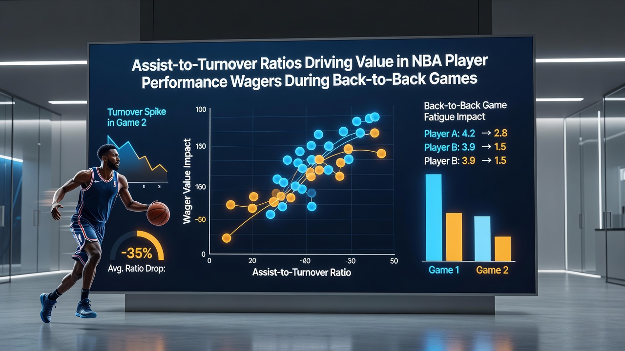 Close-up of basketball statistics dashboard highlighting assist and turnover metrics