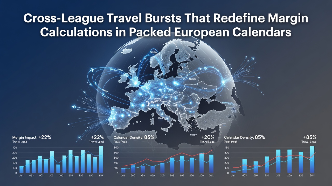 Data charts showing margin adjustments linked to team travel distances in European competitions