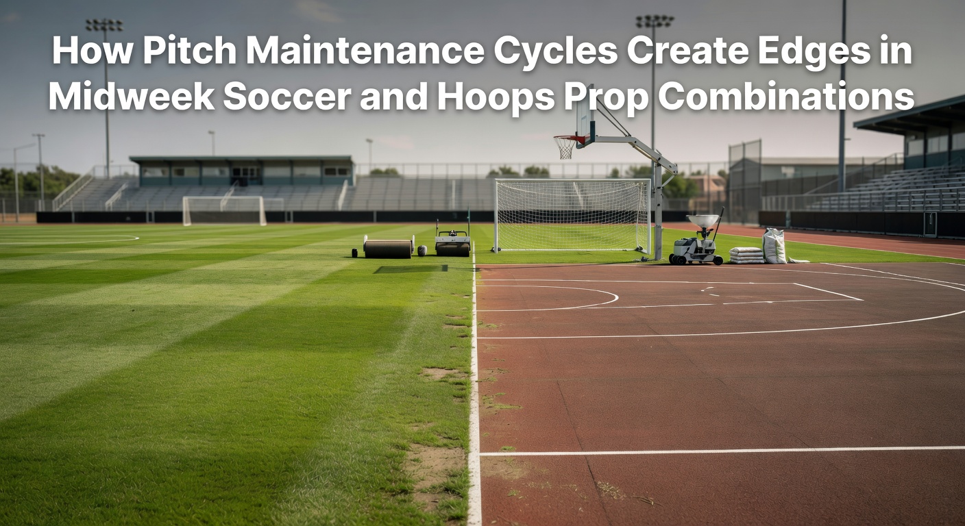 Basketball court view alongside soccer pitch preparation tools illustrating combined prop analysis