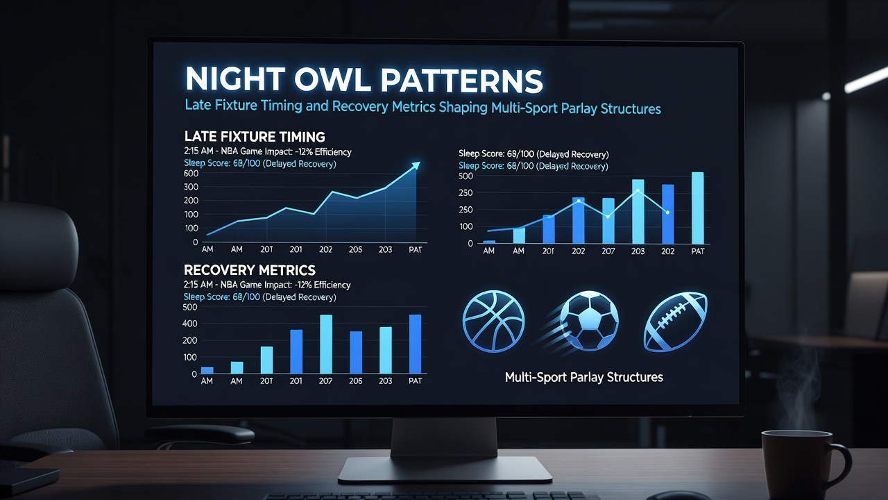 Visualization of recovery data influencing multi-sport parlay construction strategies