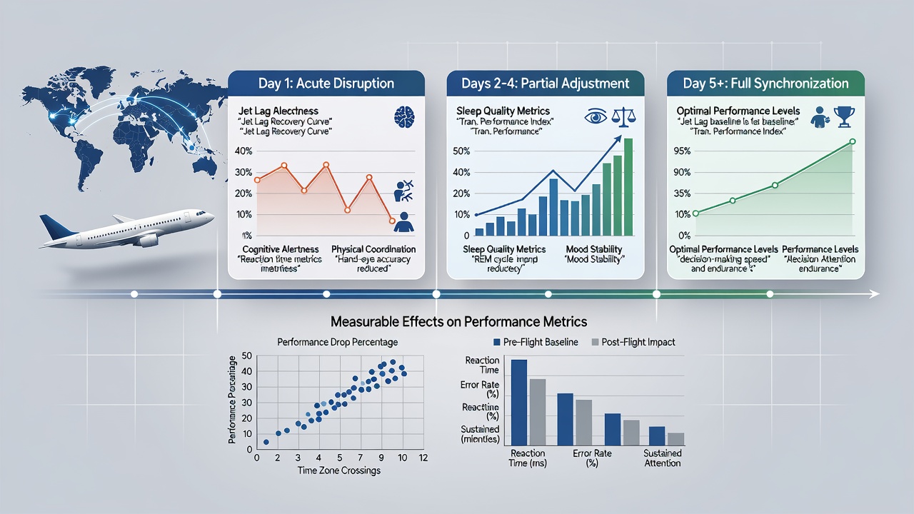 Performance data charts showing jet lag effects on basketball statistics