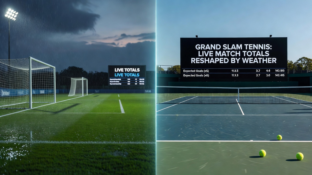 Tennis players adapting strategies under changing weather during Grand Slam double-header matches